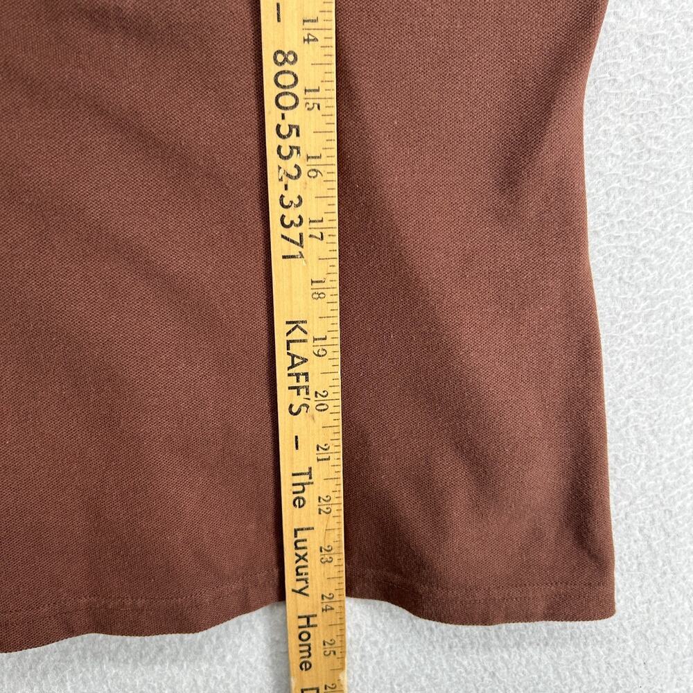 LACOSTE Shirt Womens 40 M Polo Golf Performance Pique Stretch Cotton Brown - Picture 9 of 10